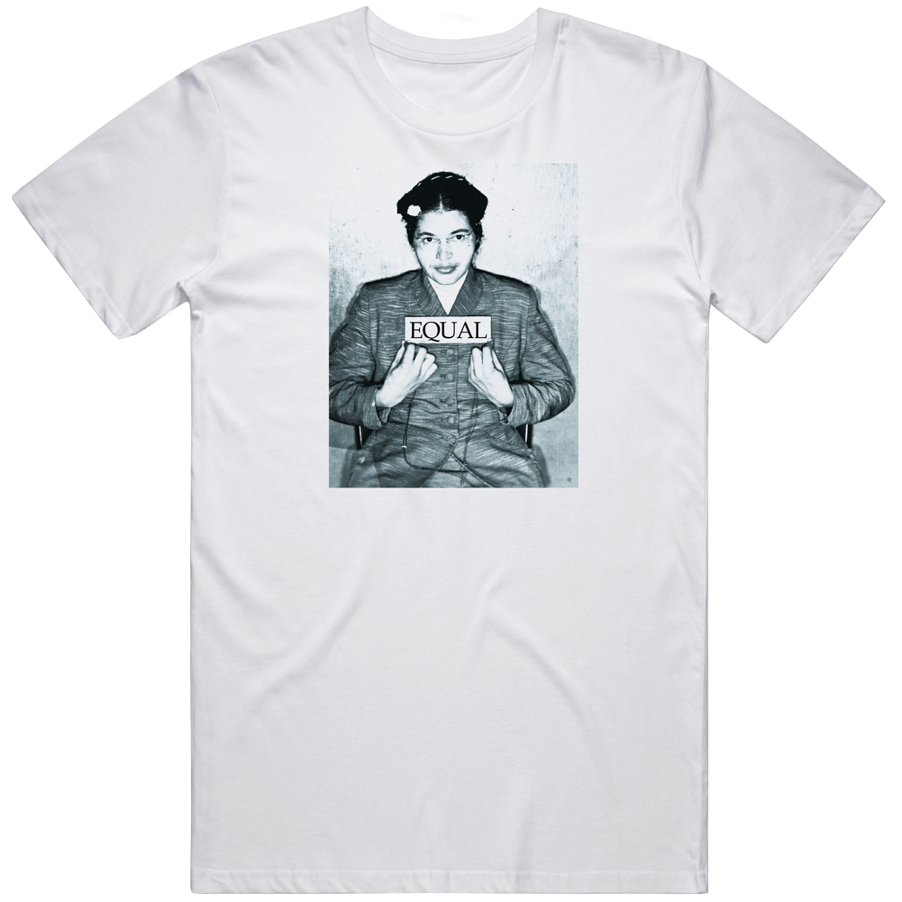 Rosa Parks Equal Man's White Cotton Classic T Shirt Rosa Parks Equal Man's White Cotton Classic T Shirt