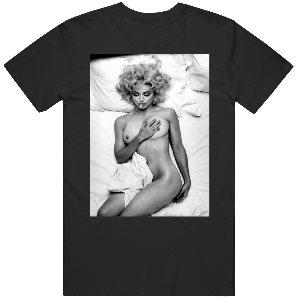 Madonna Nude Magazine Black And White Icon Vintage Cotton Classic T Shirt Madonna Nude Magazine Black And White Icon Vintage Cotton Classic T Shirt