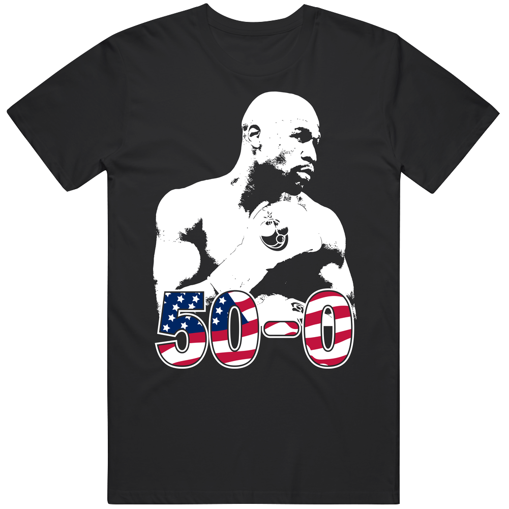 Mayweather 50-0 Siluet Hitam Cotton Classic T Shirt