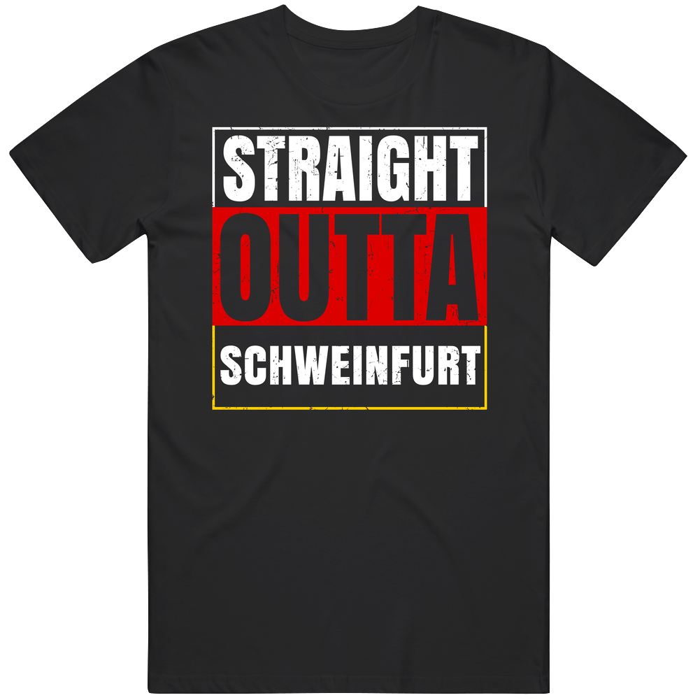 Straight Outta Schweinfurt German City Germany Grunge Parody Mens Vintage T Shirt Straight Outta Schweinfurt German City Germany Grunge Parody Mens Vintage T Shirt