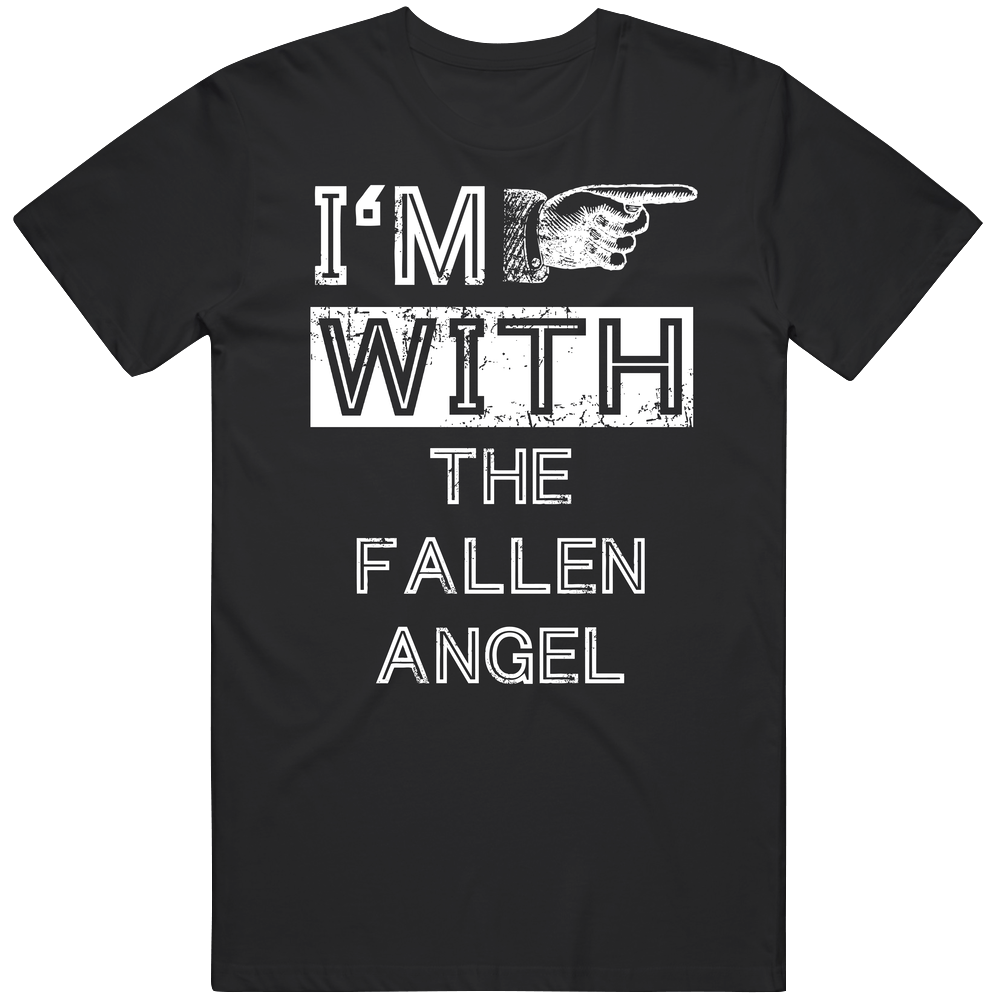 Im With Fallen Angel Funny Stupid Couple Costume Halloween Mens Vintage T Shirt Im With Fallen Angel Funny Stupid Couple Costume Halloween Mens Vintage T Shirt