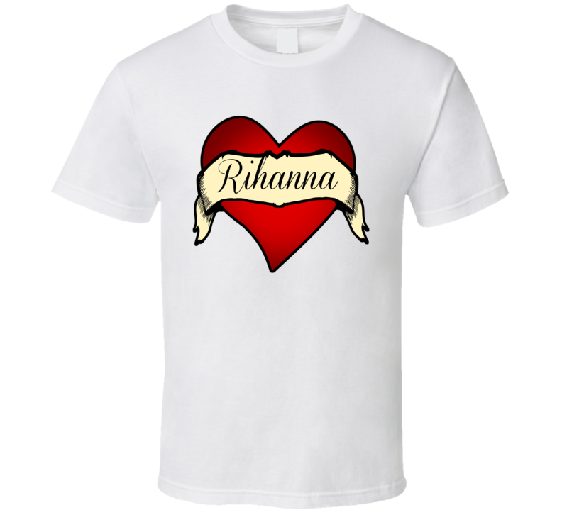 Heart Tattoo Rihanna Fan Celebrity T Shirt Heart Tattoo Rihanna Fan Celebrity T Shirt