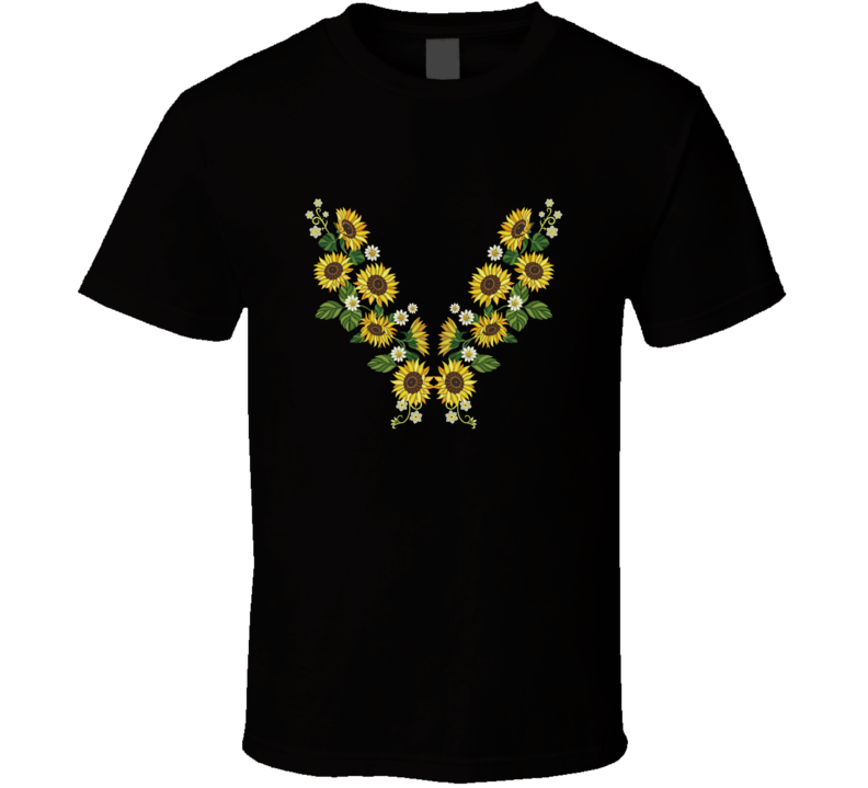 Sunflowers And Daisy Flowers For Fabric Pattern T Shirt