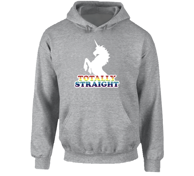 Totally Straight Funny Rainbow Unicorn Hoodie