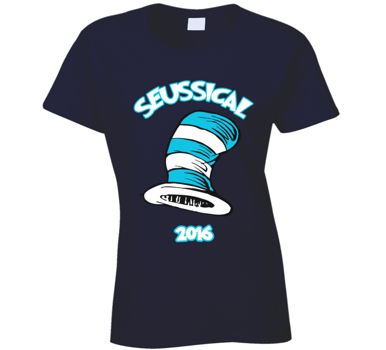 Seussical Dr Seuss Cat In The Hat Front Ladies T Shirt Seussical Dr Seuss Cat In The Hat Front Ladies T Shirt