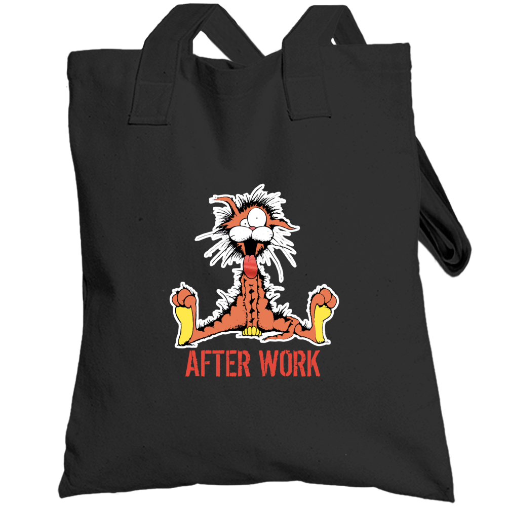 After Work Crazy Cat Funny Totebag