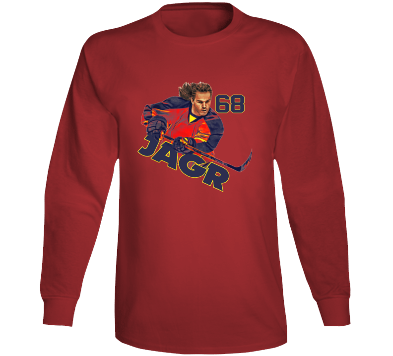 Jaromir Jagr Florida Hockey 68 V Neck Long Sleeve Jaromir Jagr Florida Hockey 68 V Neck Long Sleeve