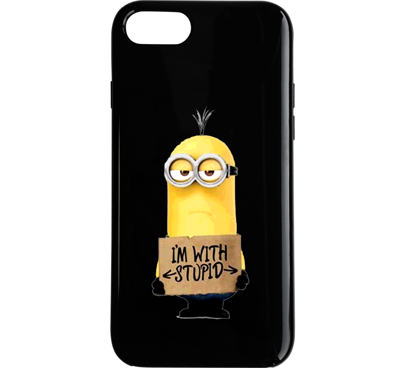 Minions Movie Kevin Im With Stupid Funny Sign Phone Case Minions Movie Kevin Im With Stupid Funny Sign Phone Case