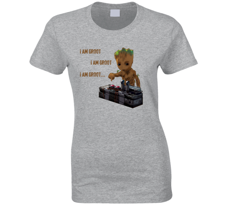 Baby Groot Death Button Ladies T Shirt