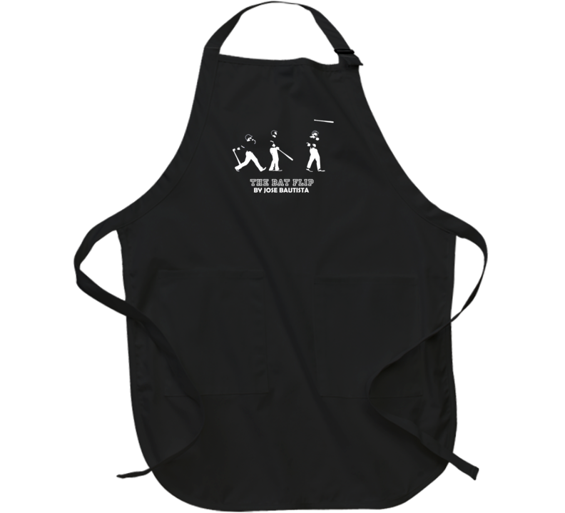 The Bat Flip Evolution Jose Bautista Toronto Baseball Apron The Bat Flip Evolution Jose Bautista Toronto Baseball Apron