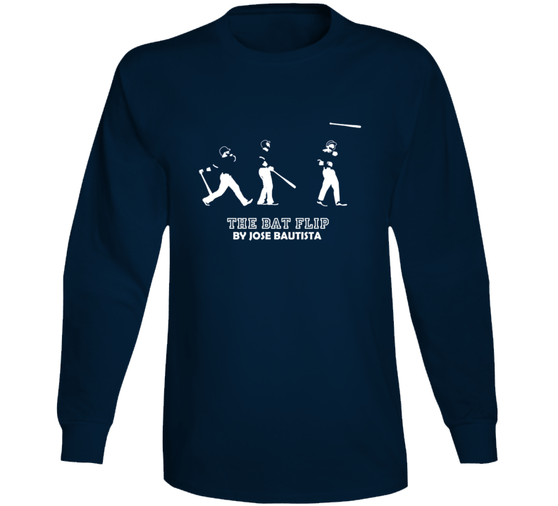 The Bat Flip Evolution Jose Bautista Toronto Baseball Long Sleeve The Bat Flip Evolution Jose Bautista Toronto Baseball Long Sleeve