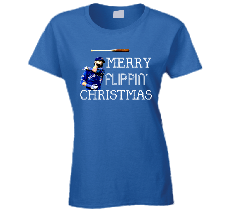 Merry Flippin Christmas Jose Bautista Toronto Baseball Ladies T Shirt