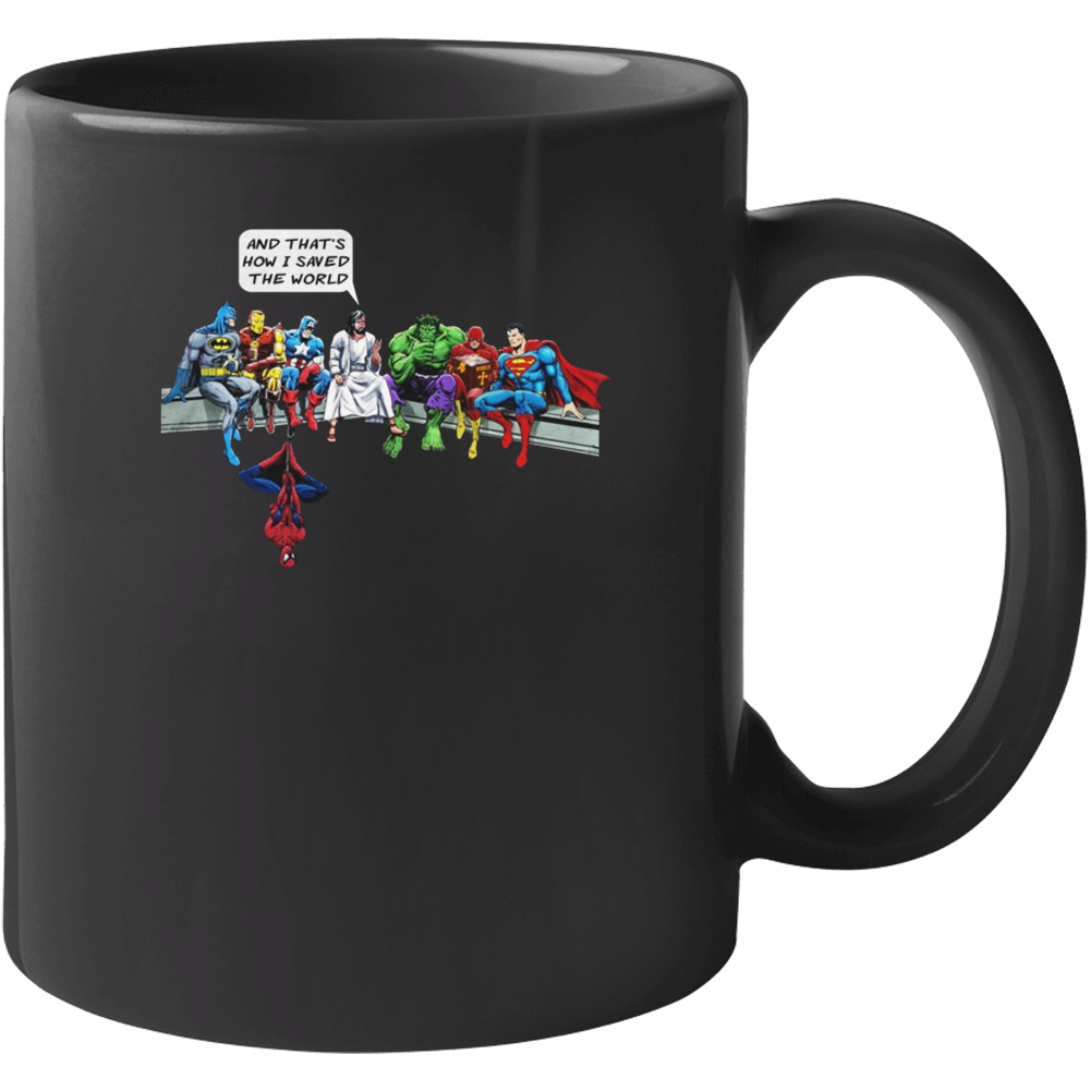 And That's How I Saved The World Funny Jesus And Superheroes Mug And That's How I Saved The World Funny Jesus And Superheroes Mug