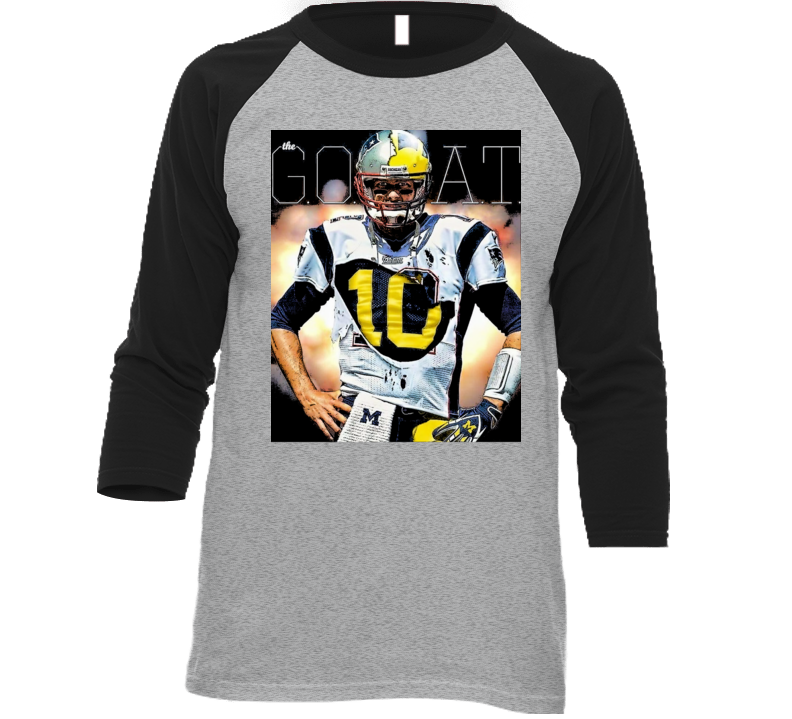 The Goat Tom Brady Patriots Michigan Football Sports Team Fan T Shirt