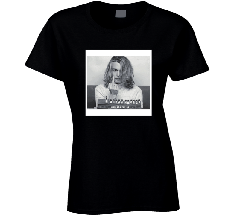 Johnny Depp Blow Movie Mugshot Ladies T Shirt