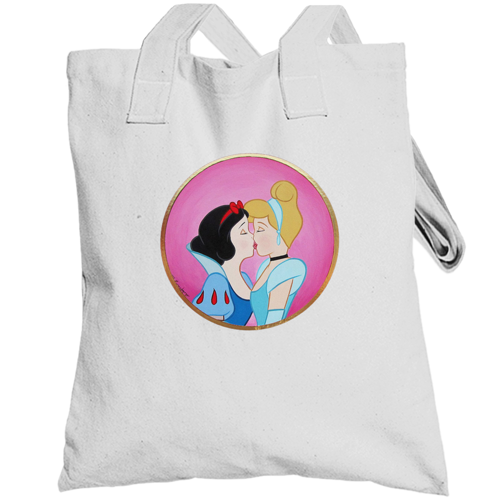 Snow White And Cinderella Kissing Princess Totebag