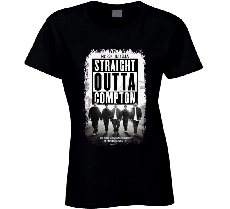 Straight Outta Compton Movie Poster Nwa Music Group Ladies T Shirt