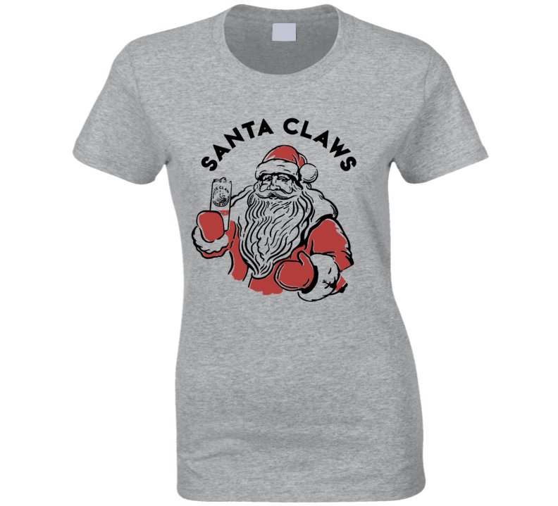 Santa Claws White Claw Funny Christmas Ladies T Shirt Santa Claws White Claw Funny Christmas Ladies T Shirt
