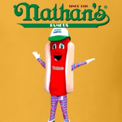Nathan's Famous Hot Dogs Frankster Mascot Funny Cool T Shirt 34384190