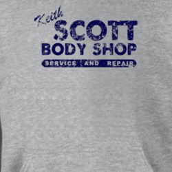 Keith Scott Body Shop Service And Repair One Tree Hill TV Show Parody Distressed Hoodie 8428382