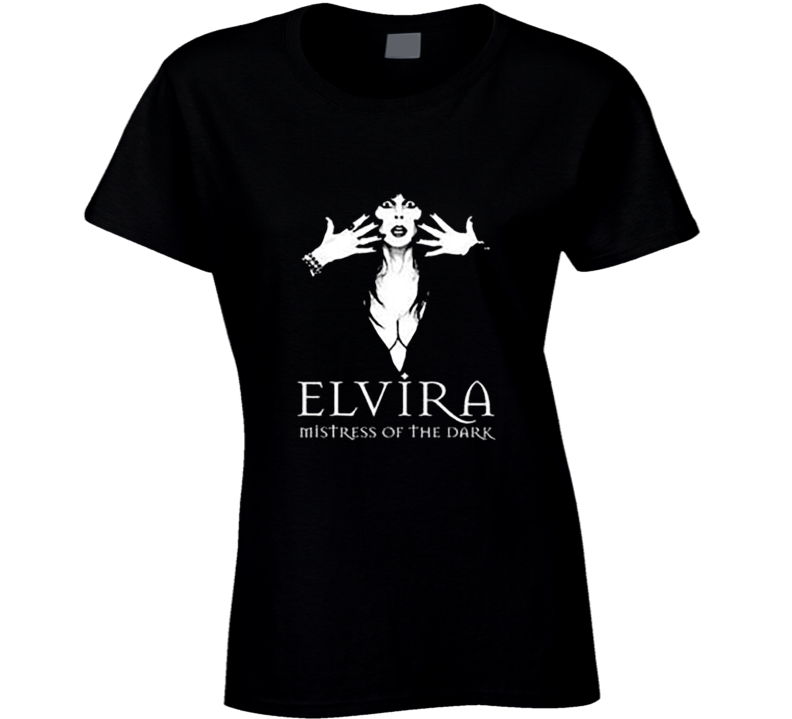 Elvira In The Dark Halloween Ladies T Shirt Elvira In The Dark Halloween Ladies T Shirt