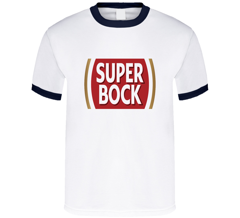 Bock Portugese Beer Logo Cerveja T Shirt Navy Ringer T Shirt