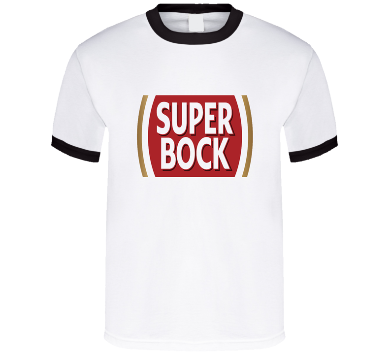 Bock Portugese Beer Logo Cerveja T Shirt Black Ringer T Shirt