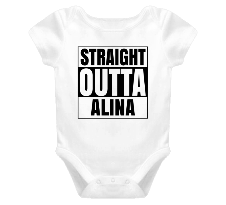 Straight Outta Alina Female Name Pregnancy Baby One Piece