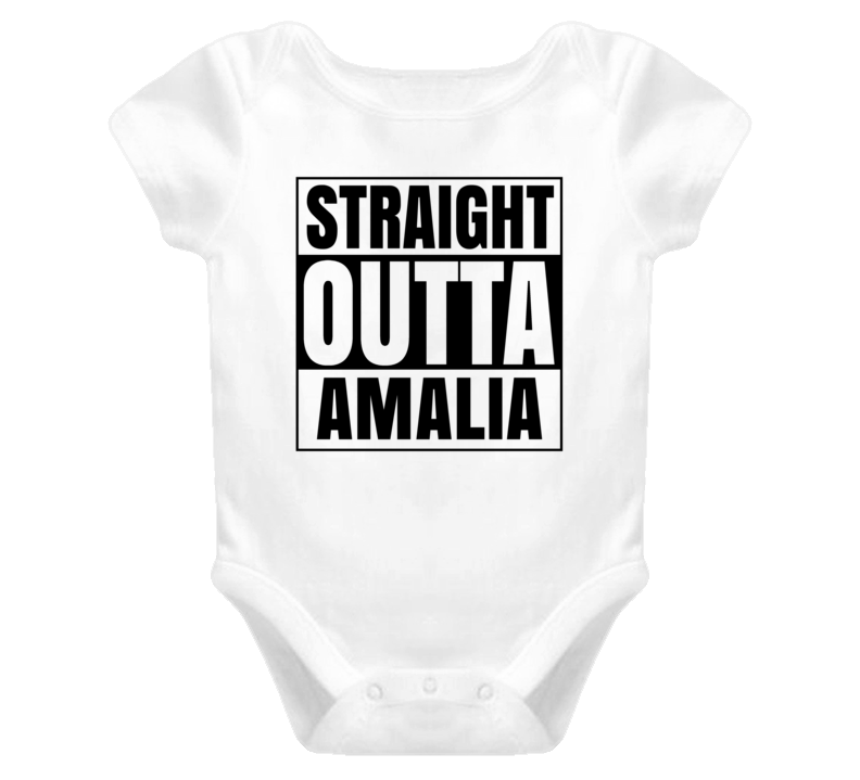 Straight Outta Amalia Female Name Pregnancy Baby One Piece Straight Outta Amalia Female Name Pregnancy Baby One Piece