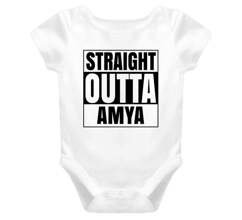 Straight Outta Amya Female Name Pregnancy Baby One Piece