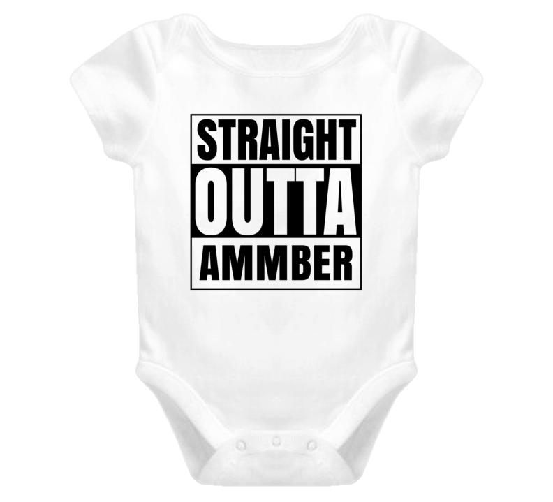 Straight Outta Ammber Female Name Pregnancy Baby One Piece Straight Outta Ammber Female Name Pregnancy Baby One Piece