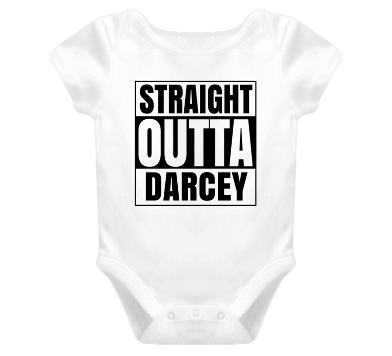 Straight Outta Darcey Female Name Pregnancy Baby One Piece