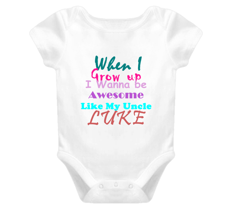 Luke Awesome Uncle Newborn Bodysuit Funny Baby One Piece Luke Awesome Uncle Newborn Bodysuit Funny Baby One Piece