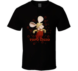 Topo Gigio Mouse Black Unisex T Shirt