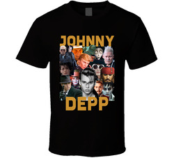 Johnny Depp Movies Mashup Hollywood Actor Fan Black Unisex T Shirt