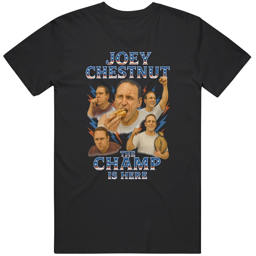 Joey Chestnut – Patriotic Champ July 4th Tee T Shirt