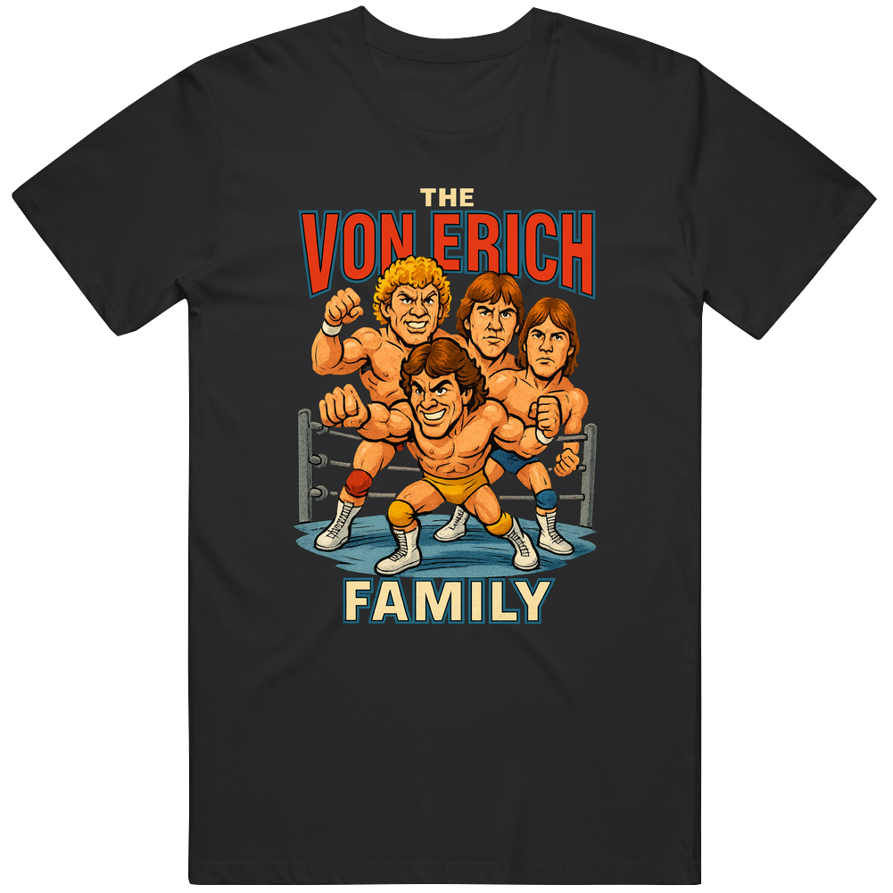 The Von Erich Family Vintage Retro Caricature Tee T Shirt
