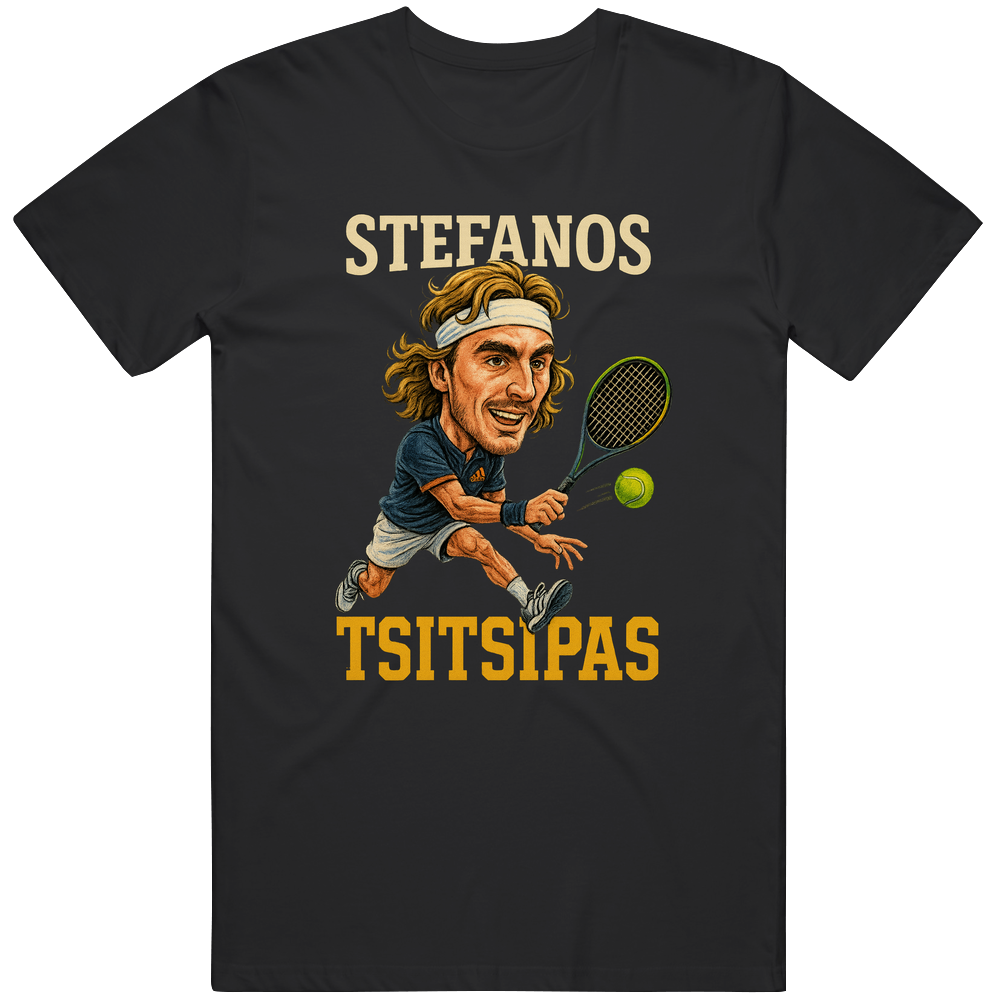 Stefanos Tsitsipas Vintage Retro Caricature Tee T Shirt