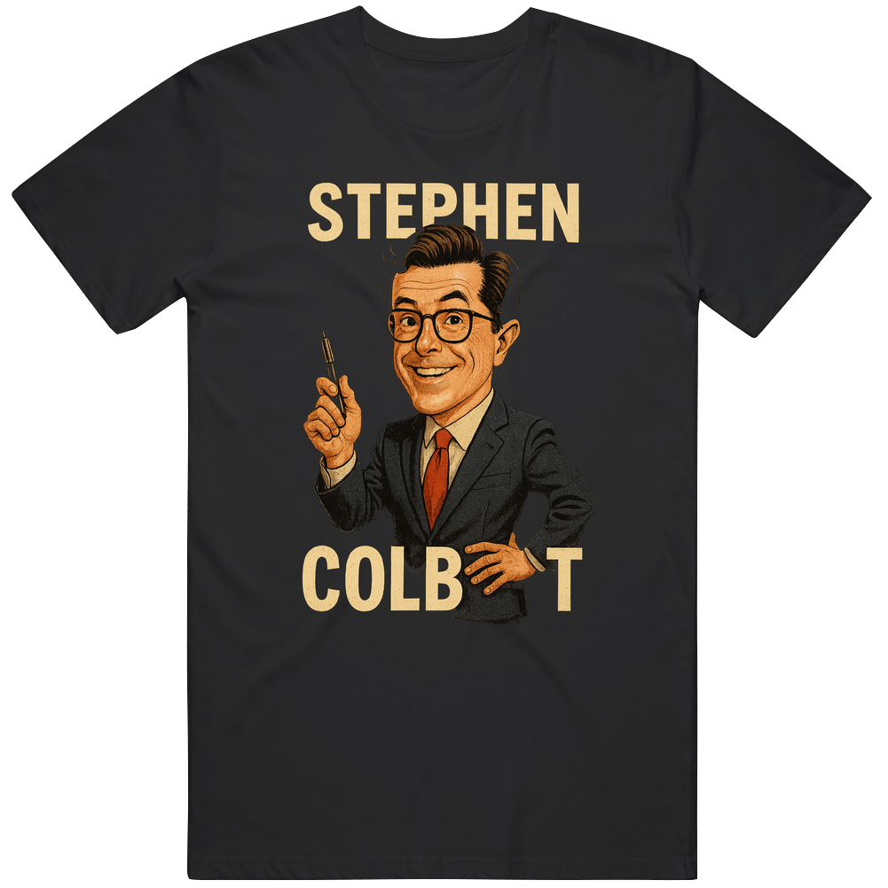 Stephen Colbert Vintage Retro Caricature Tee T Shirt