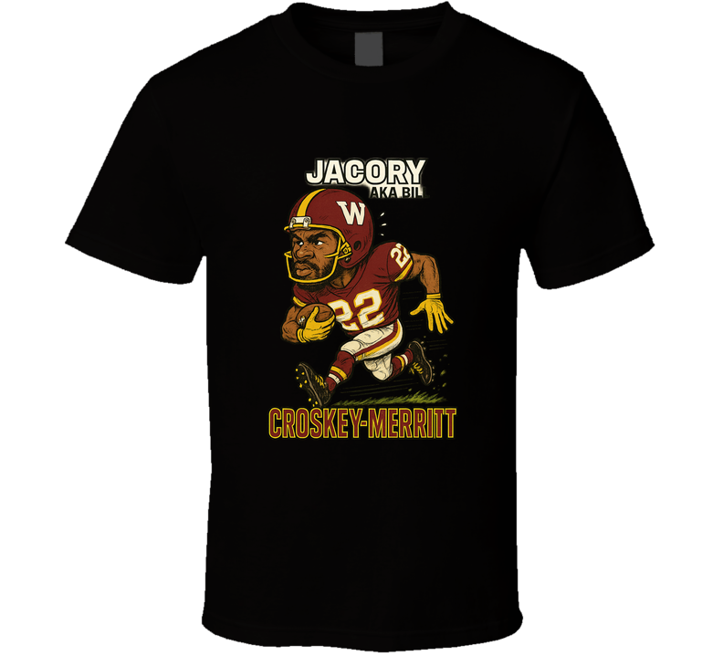 Sports Caricature Generator by Tshirtgang.com said: Jacory “AKA Bill” Croskey-Merritt vintage retro caricature tee T Shirt