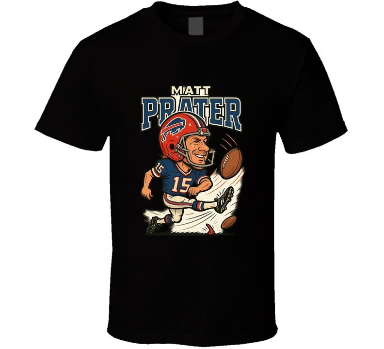 Matt Prater Bills Vintage Retro Caricature Tee T Shirt