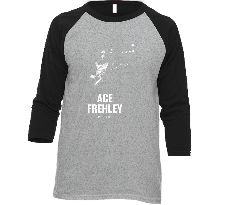 Ace Frehley Rip Raglan 3/4 Sleeve Raglan 3/4 Sleeve Shirt Ace Frehley Rip Raglan 3/4 Sleeve Raglan 3/4 Sleeve Shirt