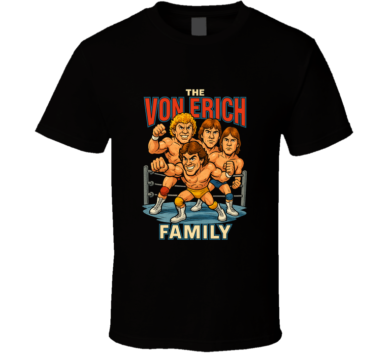 The Von Erich Family Vintage Retro Caricature Tee T Shirt The Von Erich Family Vintage Retro Caricature Tee T Shirt