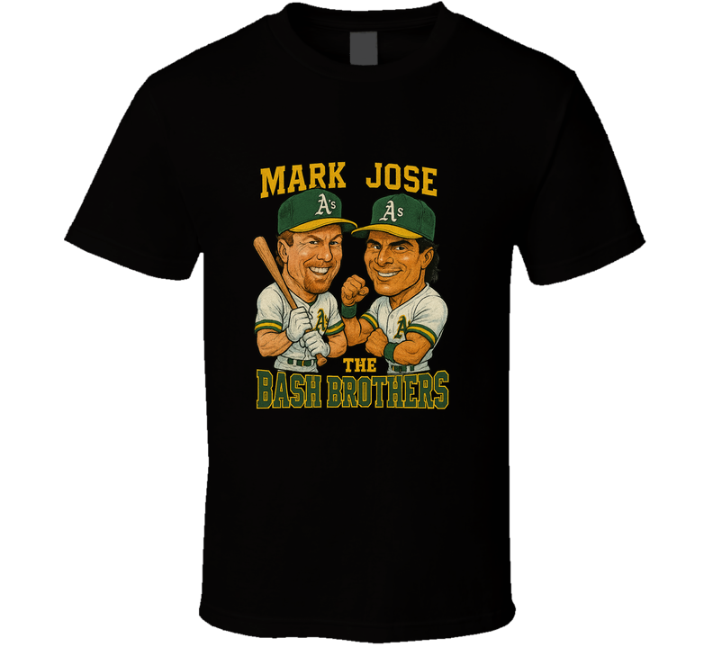 Mark Mcgwire & Jose Canseco  Bash Brothers Vintage Retro Caricature Tee T Shirt Mark Mcgwire & Jose Canseco  Bash Brothers Vintage Retro Caricature Tee T Shirt