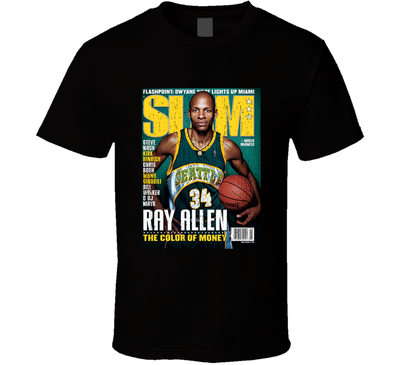 Slam Magazine Issue 87 Ray Allen Popular Basketball Magazine Grunge Look Black Unisex T Shirt Slam Magazine Issue 87 Ray Allen Popular Basketball Magazine Grunge Look Black Unisex T Shirt