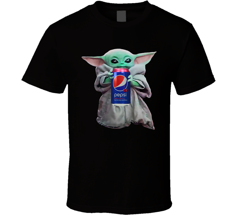 Baby Yoda The Child Mandalorian Pepsi Cherry Soda Pop Drink Black Unisex T Shirt Baby Yoda The Child Mandalorian Pepsi Cherry Soda Pop Drink Black Unisex T Shirt