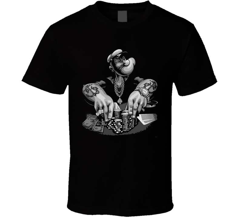 Popeye Gambler Cool Cartoon Classic Black Unisex T Shirt Popeye Gambler Cool Cartoon Classic Black Unisex T Shirt