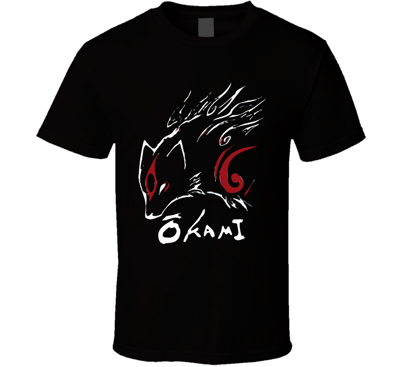 Okami Japanese Lore Wolf Video Game Black Unisex T Shirt