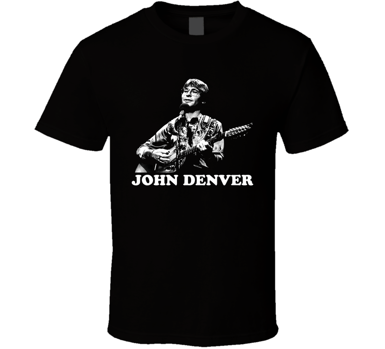 John Denver Country Folk Song Black Black Unisex T Shirt John Denver Country Folk Song Black Black Unisex T Shirt