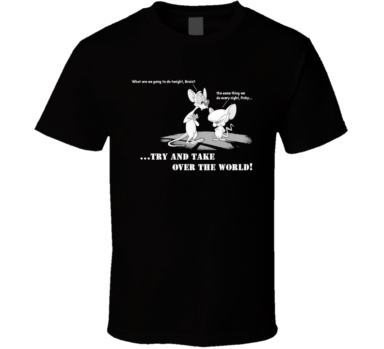 Pinky And The Brain Cartoon Black Unisex T Shirt Pinky And The Brain Cartoon Black Unisex T Shirt
